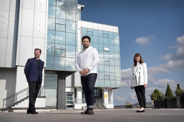 From left: Filament Stac leaders Paul Wilson, Gregor Aikman and Evelyn McDonald. Picture: Stewart Attwood.