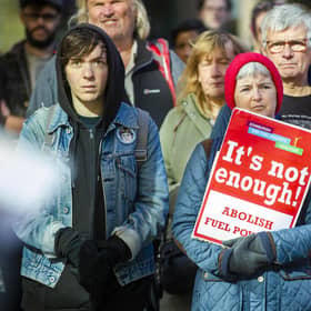 The Edinburgh End Fuel Poverty Coalition demonstration in Edinburgh on Saturday.