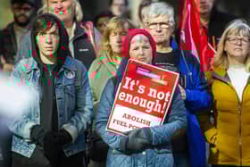 The Edinburgh End Fuel Poverty Coalition demonstration in Edinburgh on Saturday.