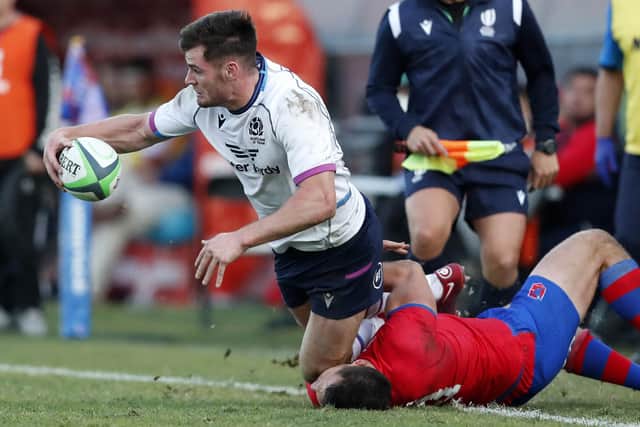 Matt Currie was one of six uncapped players who featured in Scotland A's 45-5 win over Chile in Santiago. (Photo by JAVIER TORRES/AFP via Getty Images)