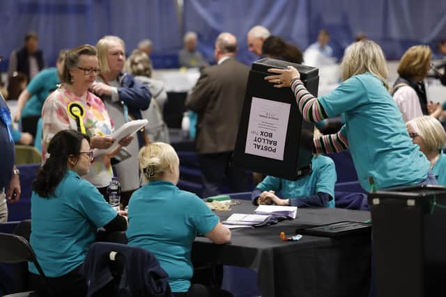 Holyrood election ballot papers are counted at Dewars Centre in Perth  (Picture: Jeff J Mitchell/Getty Images)