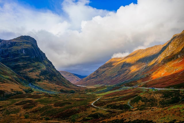 Glencoe refers to the gorgeous and other-worldly valley located in the Scottish Highlands. It is famous worldwide for being the site of one of Scottish history's greatest tragedies, the 'Glencoe massacre', as well as featuring in films like James Bond's Skyfall. Photographers flock to this area in Autumn as it is not only a stunning landscape but Red Deer also inhabit the area.