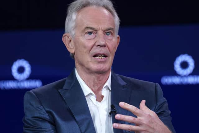 Tony Blair speaks onstage during the 2023 Concordia Annual Summit at Sheraton New York. Picture: Getty Images