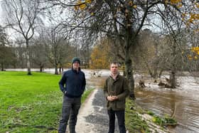 Councillor Sam Payne with Andrew Bowie MP in Kemnay.