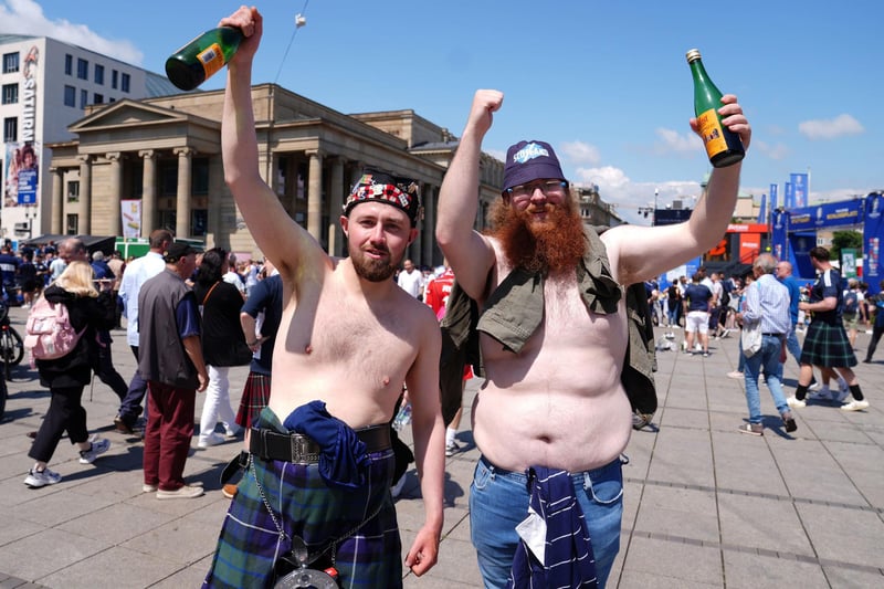 Scotland fans in Stuttgart ahead of their Euro 2024 group A game against Hungary