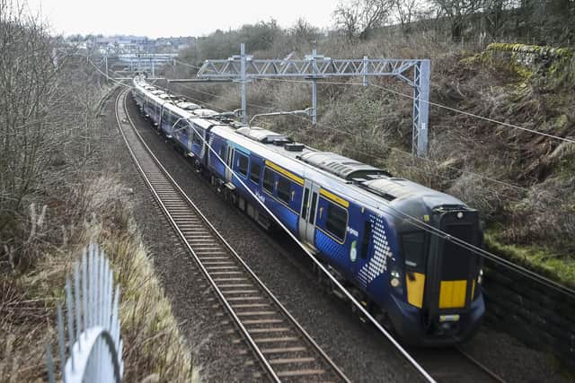Peak hour trains on the main Edinburgh-Glasgow line have been reduced to half hourly because of the ScotRail pay dispute. (Photo by Lisa Ferguson/The Scotsman)