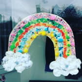 Rainbow pictures are appearing in windows across the UK.