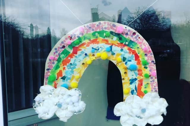 Rainbow pictures are appearing in windows across the UK.
