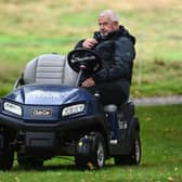 European Tour chief referee John Paramor pictured out on the course during the 2020 BMW PGA Championship at Wentworth. Picture: Ross Kinnaird/Getty Images.