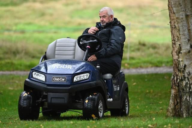 European Tour chief referee John Paramor pictured out on the course during the 2020 BMW PGA Championship at Wentworth. Picture: Ross Kinnaird/Getty Images.