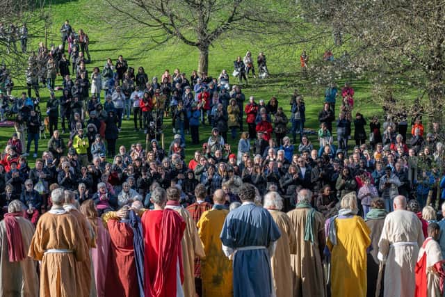 Crowds watch the 2024 Edinburgh Easter Play