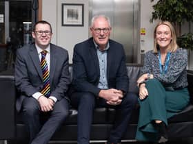 From left: new partner Mike Kemp, the firm's chair Colin Graham, and new partner Anne Miller. Picture: Chris Scott Photography Dundee.
