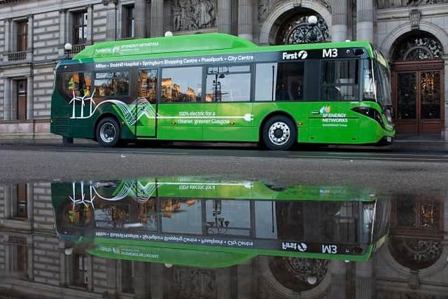 First Glasgow plans to increase the number of its electric buses from two to 148 within two years. Picture: First Bus