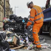 Edinburgh Council refuse workers clean up after the end of strike action in the city (Picture: Lisa Ferguson)