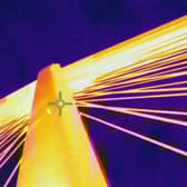 A thermal imaging camera image of the Queensferry Crossing from February 2020. (Picture: BEAR Scotland)