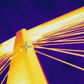 A thermal imaging camera image of the Queensferry Crossing from February 2020. (Picture: BEAR Scotland)