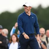 Rory McIlroy smiles on the fifth green during day two of the Genesis Scottish Open at The Renaissance Club in East Lothian. Picture: Octavio Passos/Getty Images.