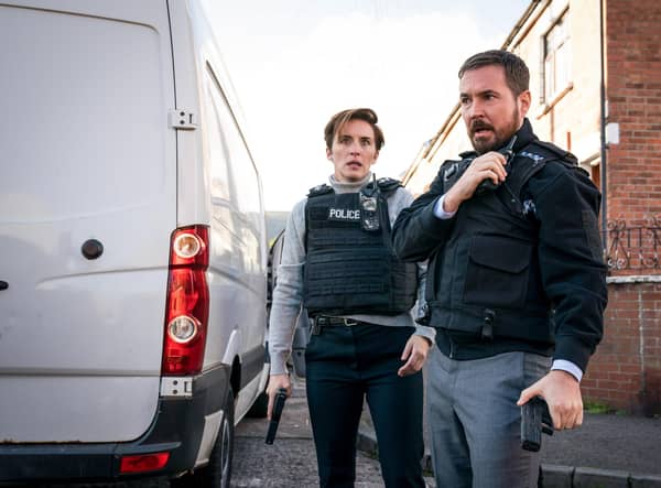 Vicky McClure as DI Kate Fleming and Martn Compston as DI Steve Arnott in Line of Duty.