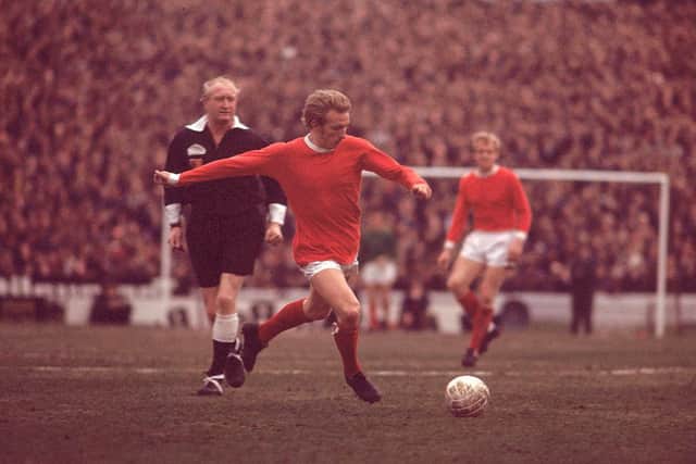 Denis Law is a Manchester United legend with 237 goals in 404 appearances. Picture: AllsportUK/Allsport
