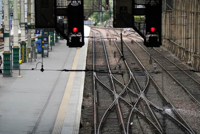 A quiet platform at Waverley Station in Edinburgh, as train services continue to be disrupted following the nationwide strike by members of the Rail, Maritime and Transport union in a bitter dispute over pay, jobs and conditions. Picture date: Thursday June 23, 2022.