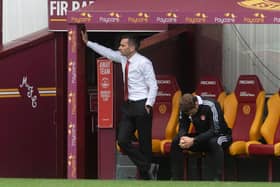 Aberdeen manager Stephen Glass, left, and his assistant Alan Russell at Fir Park.