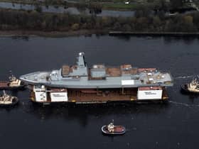 The first of the Royal Navy's new Type 26 frigates is due to enter the water for the first time. Picture: John Devlin