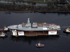 The first of the Royal Navy's new Type 26 frigates is due to enter the water for the first time. Picture: John Devlin