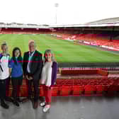 Lynne Beattie (Athlete guest), Kirsten Harper (Young Ambassador Lead), Stewart Harris (sportscotland Chief Executive) and Rhona Mcleod (conference host)