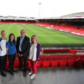 Lynne Beattie (Athlete guest), Kirsten Harper (Young Ambassador Lead), Stewart Harris (sportscotland Chief Executive) and Rhona Mcleod (conference host)