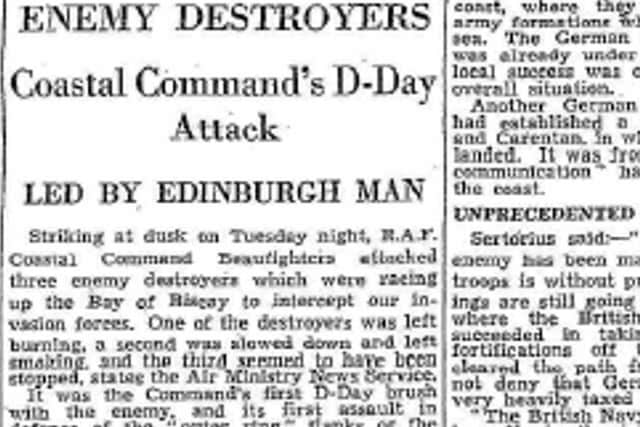 The following day featured the actions of Wing Commander Lumsden, of Napier Road, Edinburgh