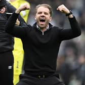 Hearts manager Robbie Neilson at full time during the victory over Hibs.