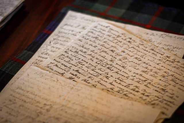 The letters between Lord George Murray and his wife, Lady Amelia, often deployed pseudonyms and numerical codes to hide the identities of the senders and their family members. PIC: Blair Castle Collection.
