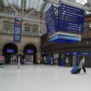 A quiet Glasgow Central Station, as members of the Rail, Maritime and Transport union begin their nationwide strike in a bitter dispute over pay, jobs and conditions. Picture date: Tuesday June 21, 2022. PA Photo. See PA story INDUSTRY Rail. Photo credit should read: Andrew Milligan/PA Wire 
