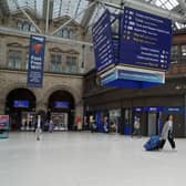 A quiet Glasgow Central Station, as members of the Rail, Maritime and Transport union begin their nationwide strike in a bitter dispute over pay, jobs and conditions. Picture date: Tuesday June 21, 2022. PA Photo. See PA story INDUSTRY Rail. Photo credit should read: Andrew Milligan/PA Wire 