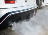 air pollution car exhaust vehicle gasses traffic jam gv