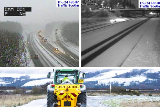 Snow is impacting many routes across Scotland