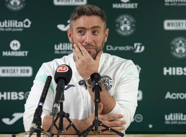 Hibs manager Lee Johnson speaks to the media ahead of Saturday's cinch Premiership match against St Mirren.