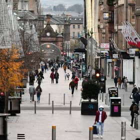 A quiet Buchanan Street in Glasgow on Black Friday