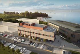 A computer-generated image of the new building, which is expected to complete in late 2025 and will be called Camas House. Picture: contributed.