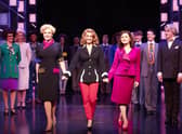 Natalie McQueen as Doralee Rhodes, Louise Redknapp as Violet Newstead and Amber Davies as Judy Bernly in 9 to 5