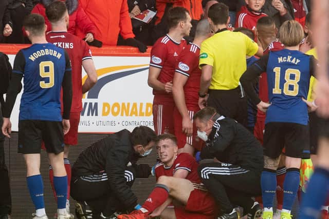 Andy Halliday was shown a red card for a challenge on Lewis Ferguson. Picture: SNS