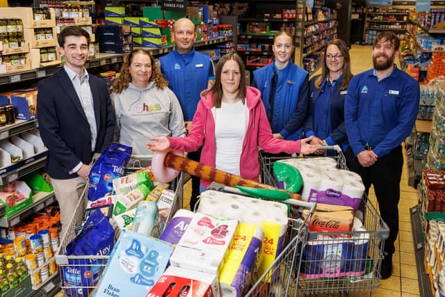 Lisa Milne raised over £500 for CHAS participating in Aldi's Supermarket Sweep