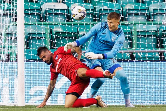 Max Boruc made his Hibs debut in Thursday's European victory over Inter Club d'Escaldes.
