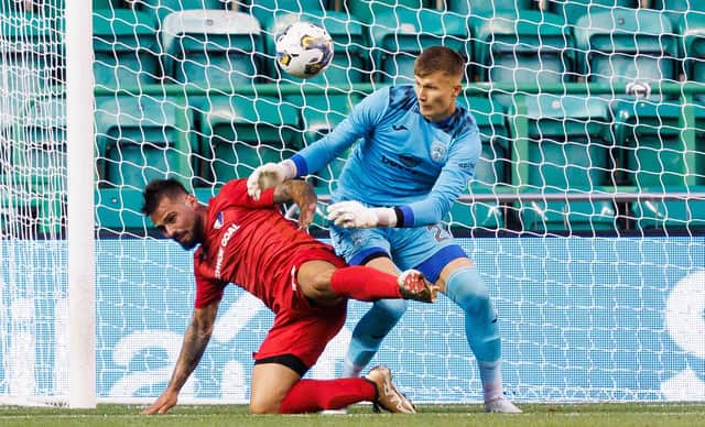 Max Boruc made his Hibs debut in Thursday's European victory over Inter Club d'Escaldes.
