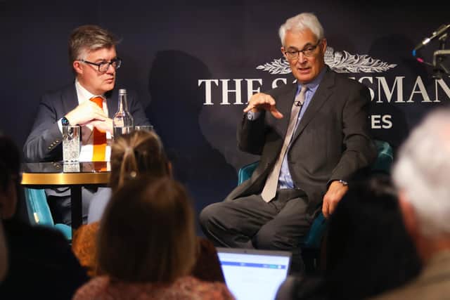 Scotsman Editor Neil McIntosh with Former chancellor Alistair Darling at the Scotsman Investment Conference in Edinburgh in March 2023. Picture: Scott Louden