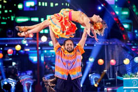 Hamza Yassin and Jowita Przystal during the dress rehearsal of Strictly Come Dancing final