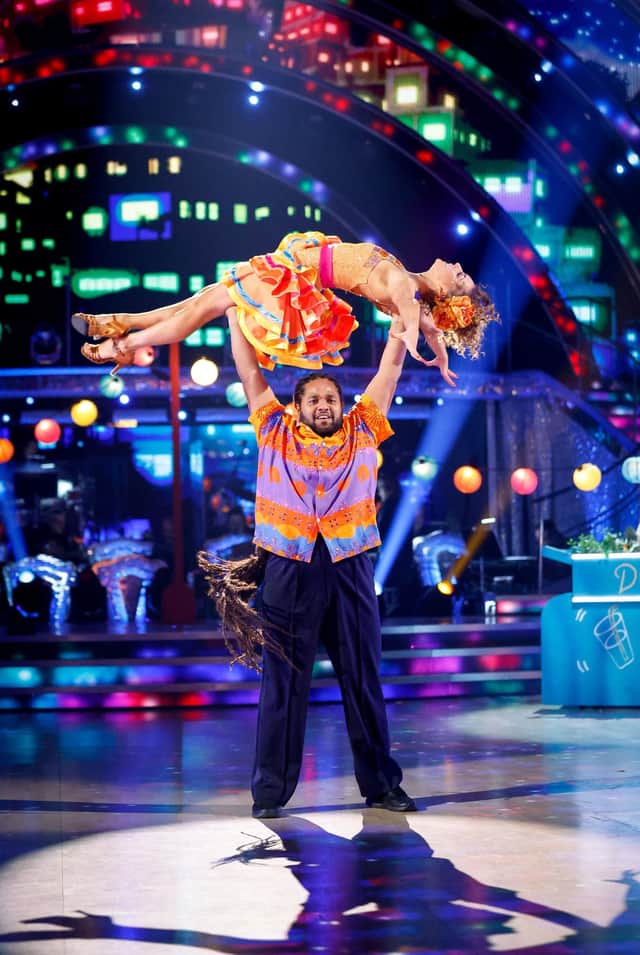 Hamza Yassin and Jowita Przystal during the dress rehearsal of Strictly Come Dancing final