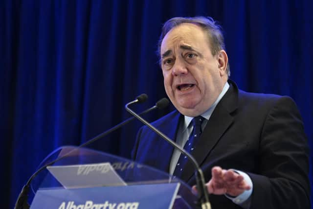 Alex Salmond at his ALBA Party Spring Conference at Hampden. (Picture credit: John Devlin)