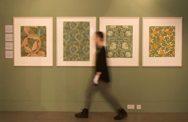 Some of William Morris's well-known designs at The Art of Wallpaper - Morris & Co. exhibition at Dovecot Studios. PIC: Rob MacDougall