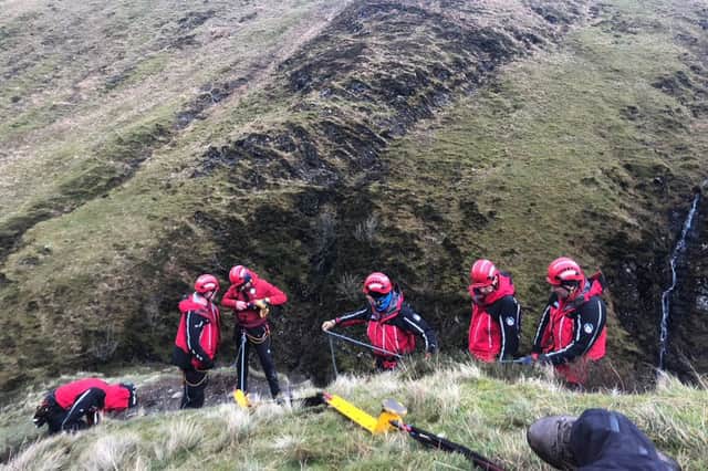 Moffat Mountain Rescue Team were called after a man lost his footing and fell into the burn at the Grey Mare's Tail waterfall